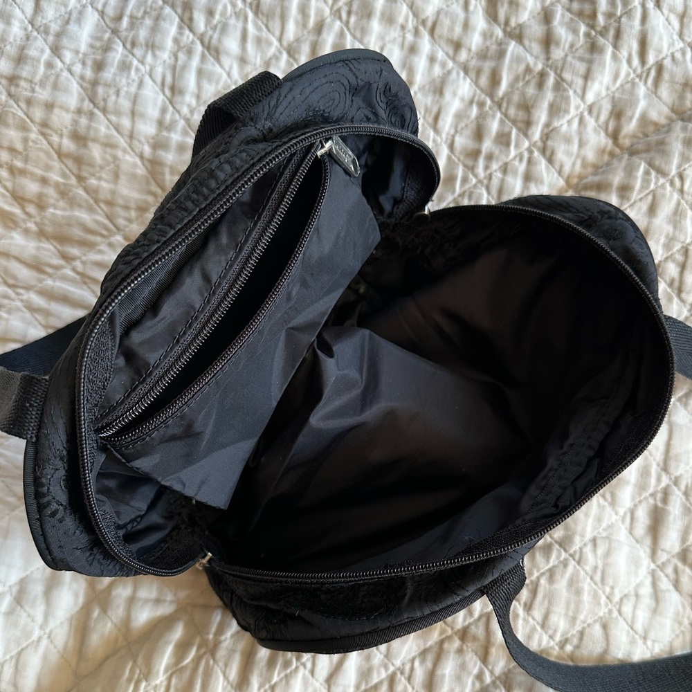 Lesportsac Black Floral Quilted Shoulder Bag - Picture 5 of 6